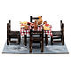 Gedeckter Tisch mit Stühlen, Krippenzubehör, neapolitanischer Stil, für 10 cm Krippe, 10x15x15 cm s1