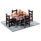 Gedeckter Tisch mit Stühlen, Krippenzubehör, neapolitanischer Stil, für 10 cm Krippe, 10x15x15 cm s4