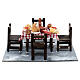 Gedeckter Tisch mit Stühlen, Krippenzubehör, neapolitanischer Stil, für 10 cm Krippe, 10x15x15 cm s5