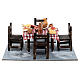 Table with food and chairs, 10x15x15 cm, setting for 10 cm Neapolitan Nativity Scene s1