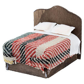 Double bed for 8 cm Neapolitan Nativity Scene, different bed linens