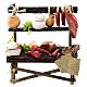 Banco salumi presepe 10 cm Napoli legno terracotta 10x10x5 cm s1