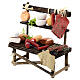 Banco salumi presepe 10 cm Napoli legno terracotta 10x10x5 cm s2