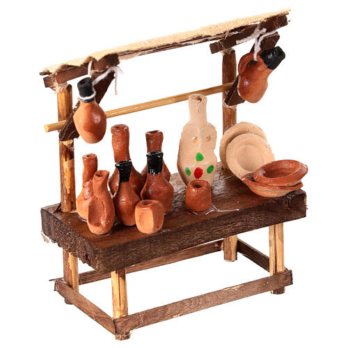 Scaffale stoviglie presepe 10 cm napoletano terracotta 10x10x5 cm 2