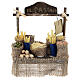 Pasta market stall for 10 cm Neapolitan Nativity Scene, wood and jute s1