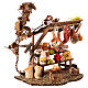 Ambientazione banco salumi presepe napoletano 12 cm su base 20x15x10 s3