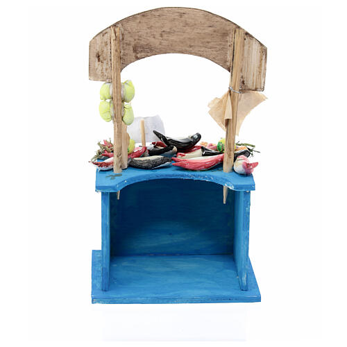 Banca peixaria presépio 10 cm napolitano 15x10x5 cm 4