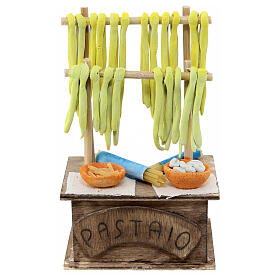 Banco pastaio presepe 10 cm Napoli 15x10x5 cm