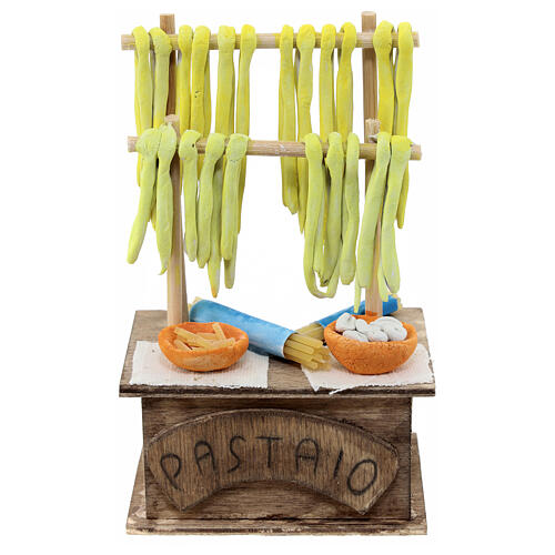 Banco pastaio presepe 10 cm Napoli 15x10x5 cm 1