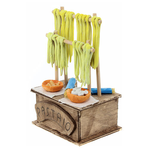 Banco pastaio presepe 10 cm Napoli 15x10x5 cm 2