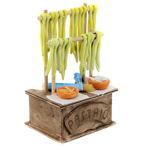 Banco pastaio presepe 10 cm Napoli 15x10x5 cm 3