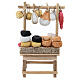 Verkaufsstand mit Käse und Wurstwaren, Krippenzubehör, neapolitanischer Stil, für 10 cm Krippe, 15x10x5 cm s4