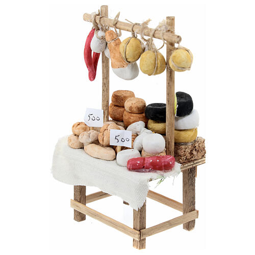 Cheese and cured meat stand Nativity scene 10 cm Naples 15x10x5 cm 2