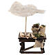 Étal légumes avec parasol crèche 12 cm terre cuite 15x10x5 cm s1