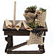 Banco verdure ombrellino presepe 12 cm napoletano 15x10x5 cm s2