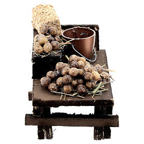 Kartoffel-Verkaufsstand, Krippenzubehör, neapolitanischer Stil, für 10 cm Krippe, 10x10x5 cm