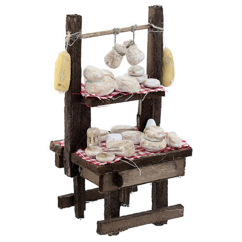 Banco formaggi con tovaglia presepe napoletano 10 cm 15x10x5 cm 3