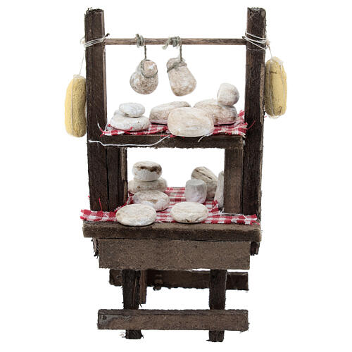 Banco formaggi con tovaglia presepe napoletano 10 cm 15x10x5 cm 4