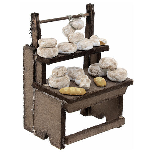 Stand vente fromages pour crèche napolitaine 10 cm 10x10x5 cm 3