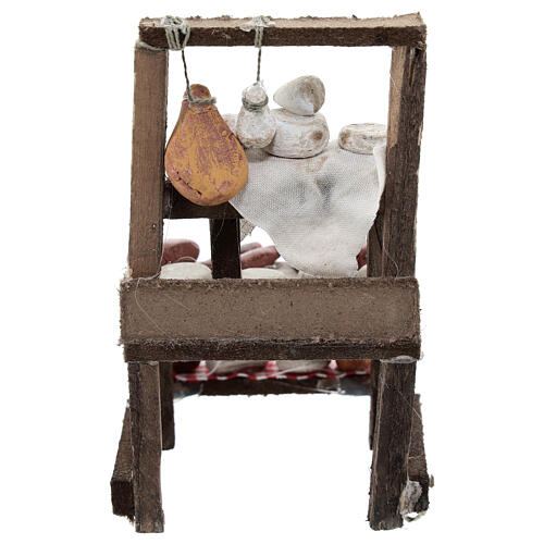 Banco formaggi salumi presepe napoletano 10 cm 15x10x5 cm 4