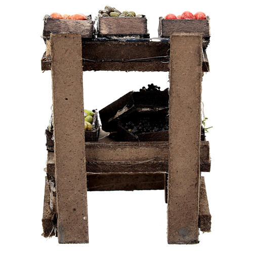 Stand vente fruits et légumes pour crèche napolitaine 12 cm 10x10x5 cm 4