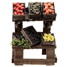 Banco frutta verdura presepe 12 cm napoletano 10x10x5 cm