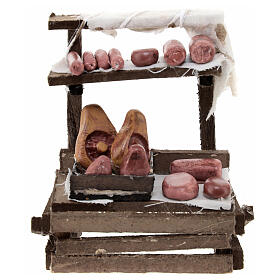 Banchetto salumi presepe 10 cm Napoli 15x10x5 cm
