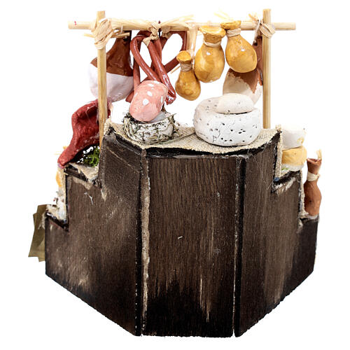 Étal en coin pain et charcuterie crèche napolitaine 12 cm 15x10x5 cm 4