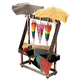 Stand vente parapluies pour crèche napolitaine 12 cm 15x10x5 cm