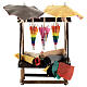 Stand vente parapluies pour crèche napolitaine 12 cm 15x10x5 cm s1