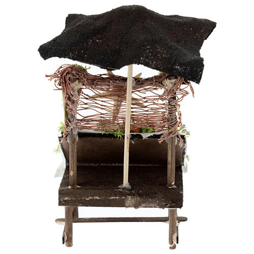 Banco pesce con ombrellone presepe 12 cm Napoli 15x10x5 cm 4