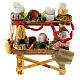 Market stall with cheese and charcuterie for 10 cm Neapolitan Nativity Scene, 10x10x5 cm s4