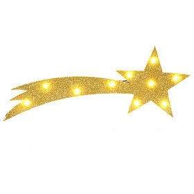 Kometstern, goldfarben, mit LED-Beleuchtung, Krippenzubehör, neapolitanischer Stil, 40x15 cm