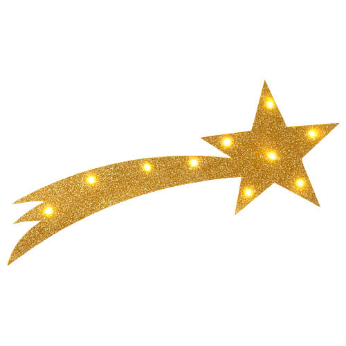 Golden comet with LED lights for Neapolitan Nativity Scene, 60x25 cm 1