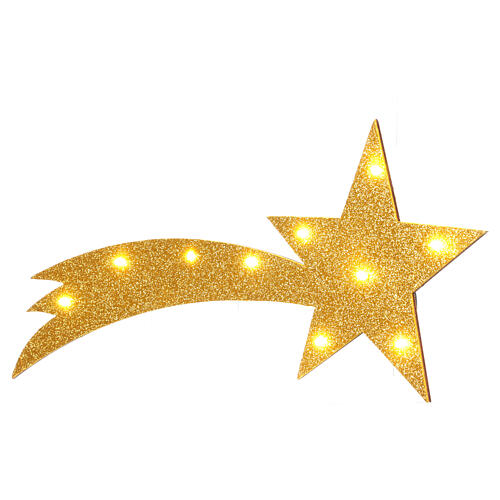 Stella Cometa dorata luci LED presepe napoletano 60x25 cm 2