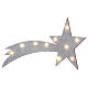 Estrella Cometa plata iluminada 60x25 cm s3