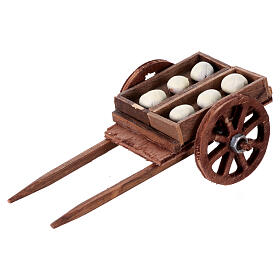 Wooden cart with dough, 5x10x5 cm, for 10 cm Neapolitan Nativity Scene
