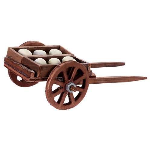 Wooden cart with dough, 5x10x5 cm, for 10 cm Neapolitan Nativity Scene 3