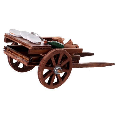 Carro presepe Napoli vino legno 10 cm 5x10x5 cm  3