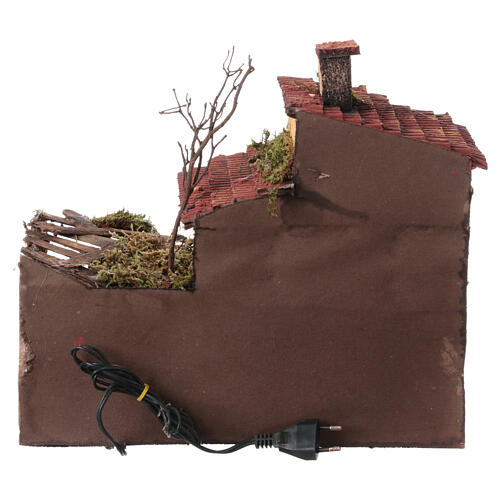 House with stable for 10 cm Neapolitan Nativity Scene, 35x40x30 cm 4
