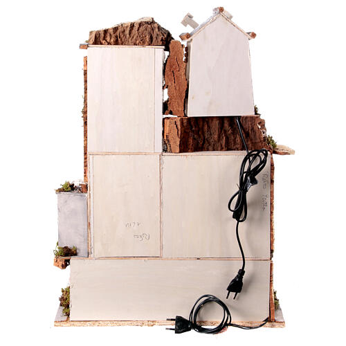 Borgo presepe napoletano mulino a vento scale 10-12 cm 60x45x35 cm 8