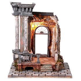 Temple with column for 10 cm Neapolitan Nativity Scene, 50x40x30 cm