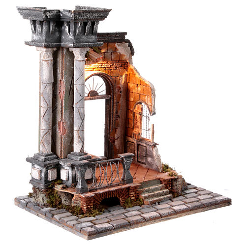 Temple with column for 10 cm Neapolitan Nativity Scene, 50x40x30 cm 4