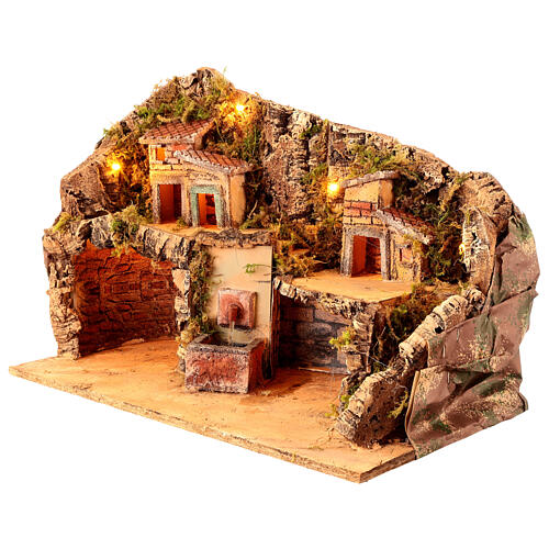 Village with alcoves and houses for 6-8 cm Neapolitan Nativity Scene, 35x50x30 cm 3