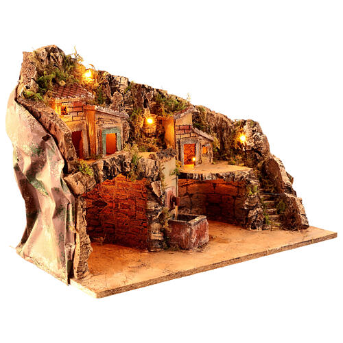 Village with alcoves and houses for 6-8 cm Neapolitan Nativity Scene, 35x50x30 cm 4