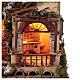 Krippenszenerie, Rustikales Dorf, inkl Beleuchtung, neapolitanischer Stil, für 10 cm Figuren, 70x65x40 cm s2