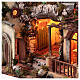 Krippenszenerie, Rustikales Dorf, inkl Beleuchtung, neapolitanischer Stil, für 10 cm Figuren, 70x65x40 cm s4
