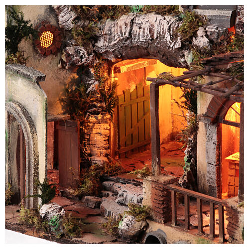 Borgo presepe vigna stalla stile settecentesco Napoli 10 cm 70x65x40 cm 4