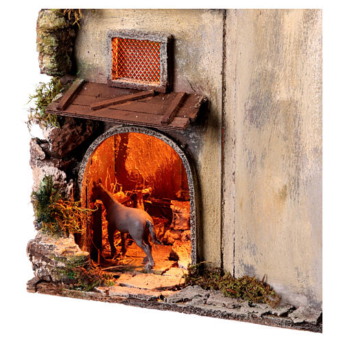 Borgo presepe vigna stalla stile settecentesco Napoli 10 cm 70x65x40 cm 6