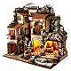 Borgo presepe napoletano 700 balconi fontana 10 cm 60x55x40 cm s3
